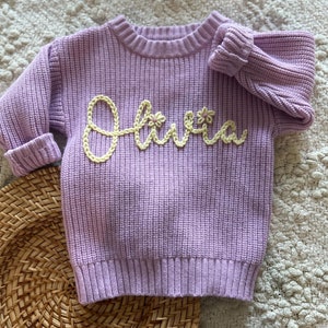 Custom Baby Name Sweater, Personalized name sweater, baby outfit with name, customized embroidered sweater, personalized baby gift