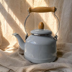 Chaleira de esmalte vintage para fogão - Chaleira de esmalte floral - Presente para amantes de chá - Decoração para fogão e cozinha estilo fazenda