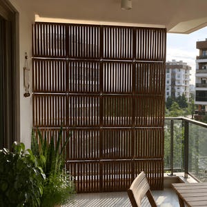 Moderne kamerverdeler - Hangende wandpanelen - Modulaire houten wand - Hangende kamerscheiding - Decoratieve interieurpanelen