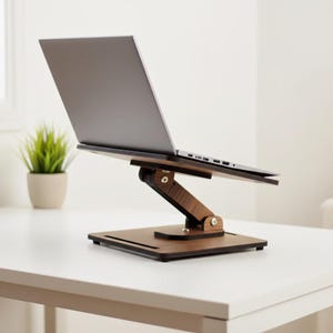 Wooden Laptop Stand - Adjustable Book Holder for Desk - Ergonomic Lap Desk - Laptop Riser- Cookbook Stand - Gift for Student & Remote Worker