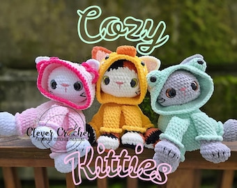 Crochet Amigurumi Cat Pattern, Cozy Kitties Plush (PDF Pattern)