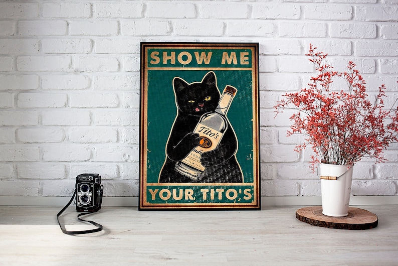 Black Cat Show Me Your Tit.os Poster Cute Black Cat - Etsy