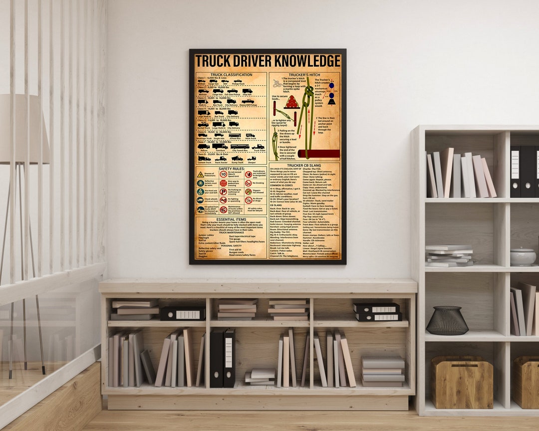 Truck Driver Knowledge Vintage Poster Trucker Poster Gift Etsy