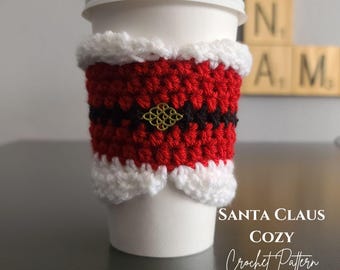 Crochet Santa Coffee Cozy Pattern Crochet