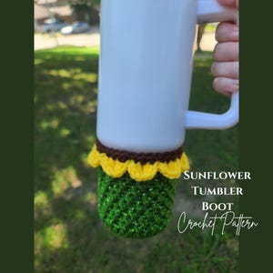 Sunflower Tumbler Boot Crochet Pattern (PDF Download)