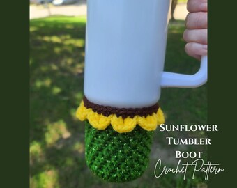 Sunflower Tumbler Boot Crochet Pattern (PDF Download)