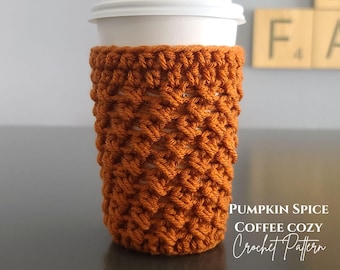 Pumpkin Spice Crochet Coffee Cozy Pattern: Beginner-Friendly (2 PDFs - Download Instantly