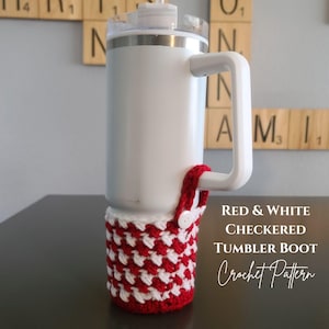 Wzór na szydełkowe buty w kratkę: czerwono-białe (wzór w formacie PDF)