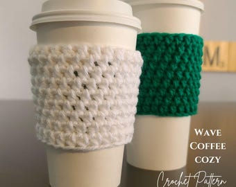 Textured Crochet Coffee Cozy Pattern: Beginner-Friendly 2 PDF Patterns