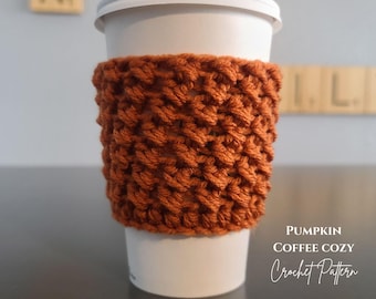 Crochet Pumpkin Coffee Cozy Pattern: Beginner-Friendly (PDF Download