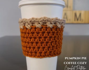 Pumpkin Pie Coffee Cozy Crochet Pattern: Beginner-Friendly (PDF Pattern