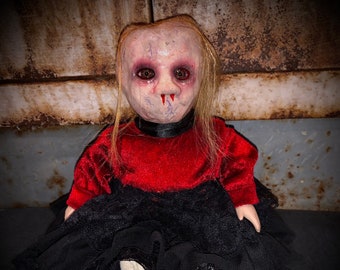 Mouthless creepy haunted doll -  weird scary horror ooak halloween sculpted oddity curiosity