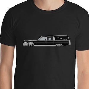 75 hearse Unisex T-Shirt - haunted dead sled ambulance hearse funeral coach car hot rod custom art
