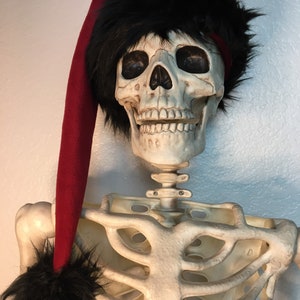 Red and Black Santa/ Christmas/ krampus/ xmas/ hexmas hat stocking