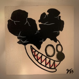 Scary Mouse paintings- weird scary horror ooak halloween sculpted oddity curiosity haunted