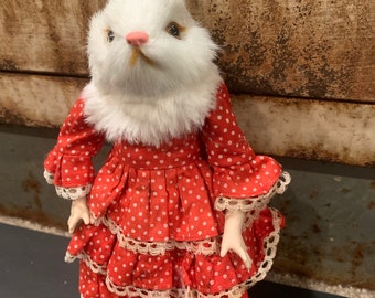 Rabbit faux taxidermy head doll