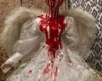 Carrie inspired bride / angel doll - weird scary horror ooak halloween sculpted oddity curiosity haunted