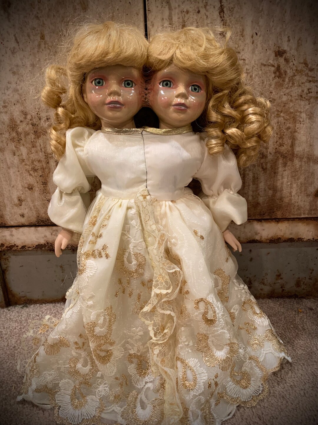 Conjoined Twins Doll Creepy Weird Scary Horror Ooak Halloween Sculpted 