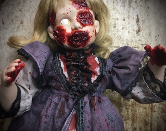 Zombie doll - creepy weird scary horror ooak halloween sculpted oddity curiosity