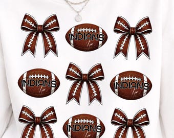 2 Indians Football Coquette Splash, Game Day Sublimation (DTF) PNG Files- Regular, Football Pink for Breast Cancer PNG