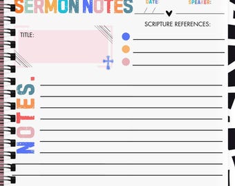 Printable Sermon Notes Template – Bible Study Guide (Digital Download)