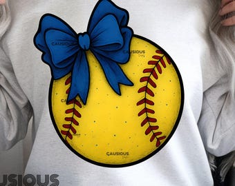 Softball Vintage PNG: Softball Coquette, 6 Colors, (6 Digital Downloads), DTF, Sublimation