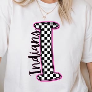 Indians &#39;I&#39; Checkered PNG: College Game Day Graphics, 4 Colors