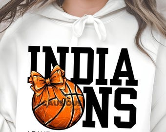 Indians Basketball Coquette PNG: Leave It On Court, Indians Mascot (2 Color Instant Downloads)