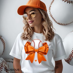 Baseball Orange Coquette png, Baseball Heart png, Game Day png, Sport png, Coquette, Baseball, DTF, Sublimation.