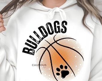Bulldogs Basketball Dots PNG: Bulldogs Mascot (2 Color Instant Downloads)