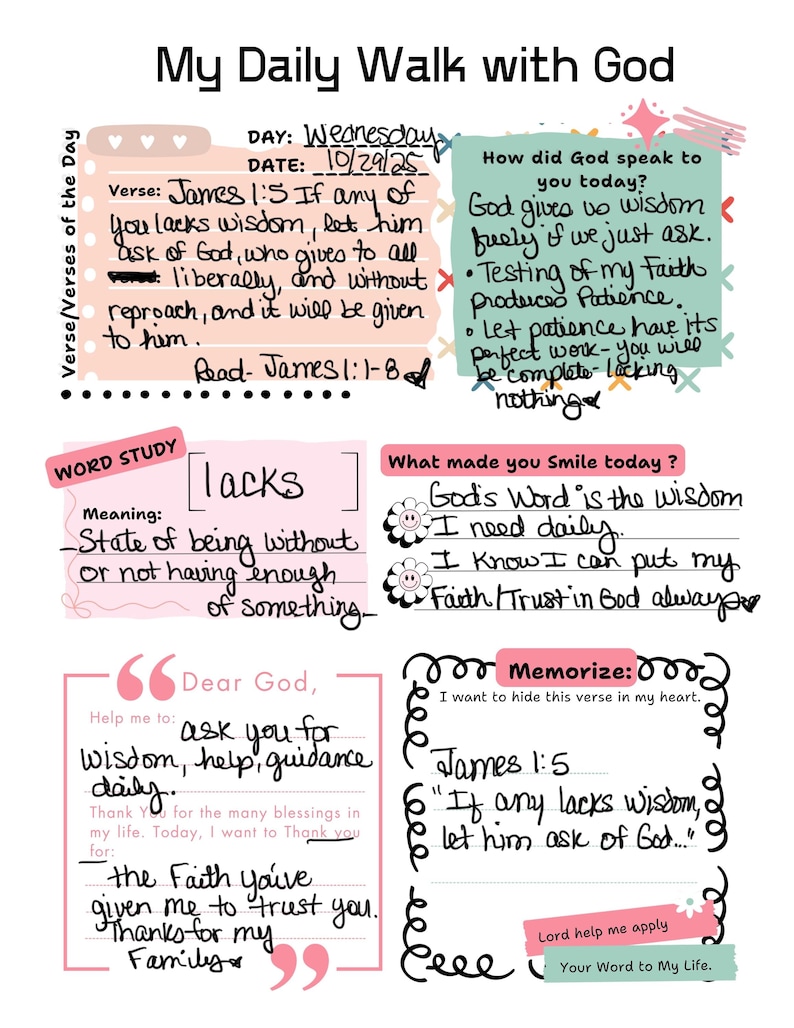 Printable Bible Study Guide – Daily Spiritual Meditation Journal ...
