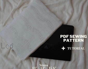 Laptop Bag Sewing Pattern PDF | 13" 14" 15.6" Sizes | Laptop Sleeve Pattern | Easy Beginner Sewing Tutorial | Instant Download
