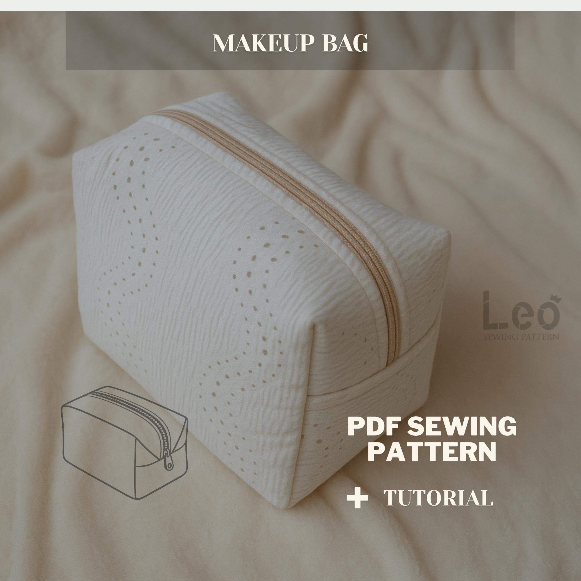Makeup Bag Sewing Pattern PDF | Cosmetic Bag | Zipper Pouch | Beginner ...