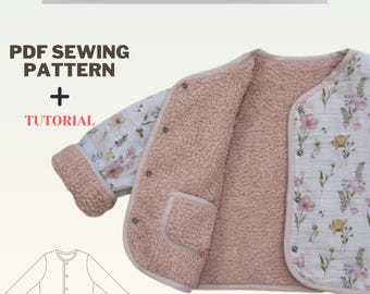 Baby Jacket Sewing Pattern, 0-6 years, photo sewing tutorial included, PDF instant download,Teddy Jacket | Easy Winter Jacket Sewing Pattern
