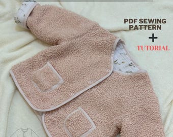 Baby Jacket Sewing Pattern, 4-6 years, photo sewing tutorial included, PDF instant download,Teddy Jacket | Easy Winter Jacket Sewing Pattern
