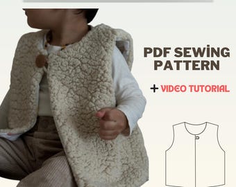 Vest PDF Sewing Pattern | Sizes Included Ages 2-7 | Suitable for Beginners | Detailed Video Tutorial