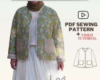 Quilted Jacket PDF | XL-2XL-3XL | Easy to Sew | Video Guide Included | Teddy Jacket | Easy Winter Jacket Sewing Pattern