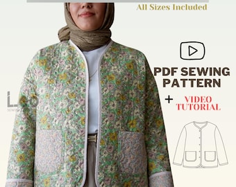 Quilted Jacket PDF | S-3XL, All sizes | Easy to Sew | Video Guide Included | Teddy Jacket | Easy Winter Jacket Sewing Pattern