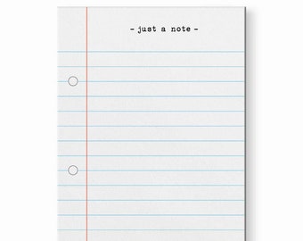 Just a Note College Ruled Notepad