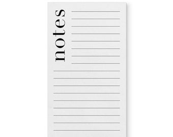 Chic Notes Notepad on White Paper