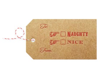 Naughty or Nice Letterpress Gift Tags - Pack of 4