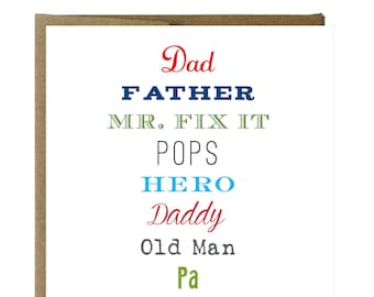 How to Say Dad in Every Way Greeting Card