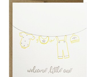 Baby Clothesline Letterpress Greeting Card