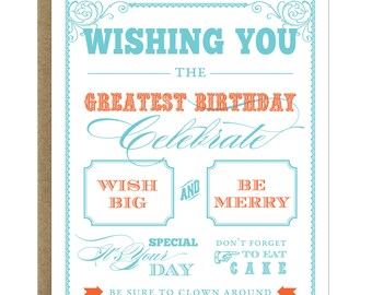 Vintage Carnival Birthday Greeting Card