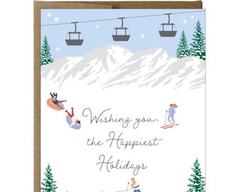 Holiday Fun in the Snow Greeting Card