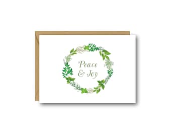 Enclosure Card - Peace and Joy Herb Wreath Holiday - 4 pack