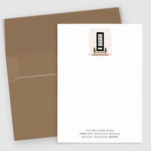 Papeterie personnalisée | Jeu de 10 cartes de correspondance Message de chez nous | Nouvelle adresse personnelle | Carte de correspondance personnalisée pour la maison