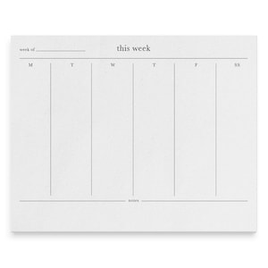 Modern Weekly Planner Notepad