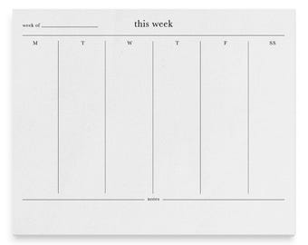 Modern Weekly Planner Notepad