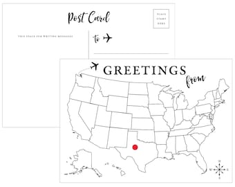 Greetings From... Mark the Map Postcards - Pack of 10